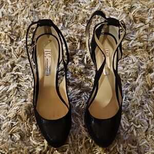 INC International Concepts Black Strappy Heels